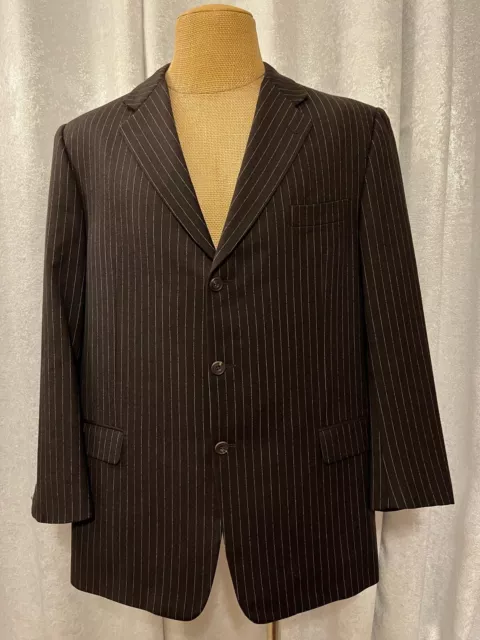 HICKEY FREEMAN Men's Sports Coat CANTERBURY Barneys NY Brown Flannel Size 46 R