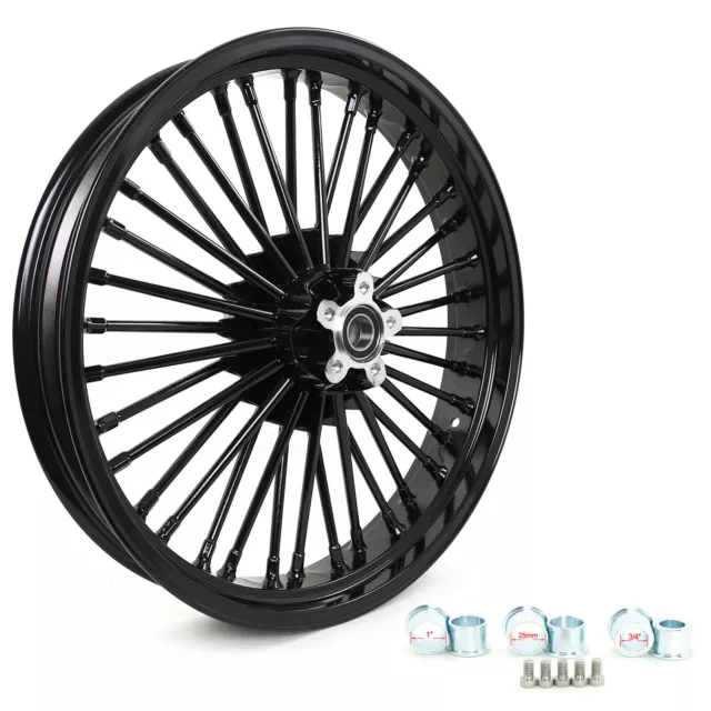 Black 21x3.5 Fat Spoke Front Wheel Rim for Harley Softail Fatboy Heritage FLSTC