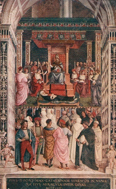 Enea Piccolomini Pontefice canonizza Santa Caterina da Siena Libreria del Duomo