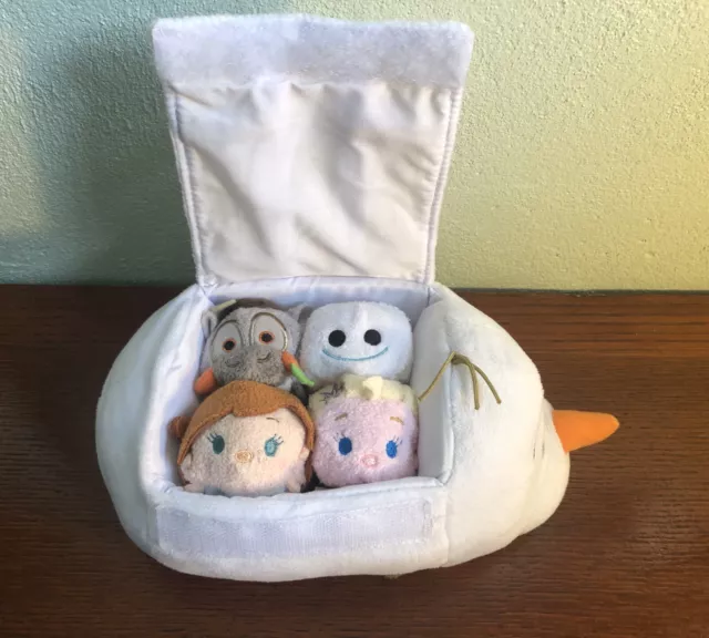 Disney Store Tsum Tsum Plush Olaf Carry Bag with 4 x Frozen Tsum Tsum Characters