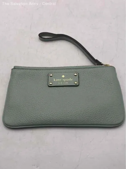 Kate Spade New York Womens Mint Green Leather Wristlet Wallet