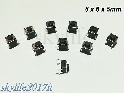 Arduino 10pz Mini Micro PULSANTE 6X6X14mm INTERRUTTORE SWITCH TATTILE 4 PIN Arduino 