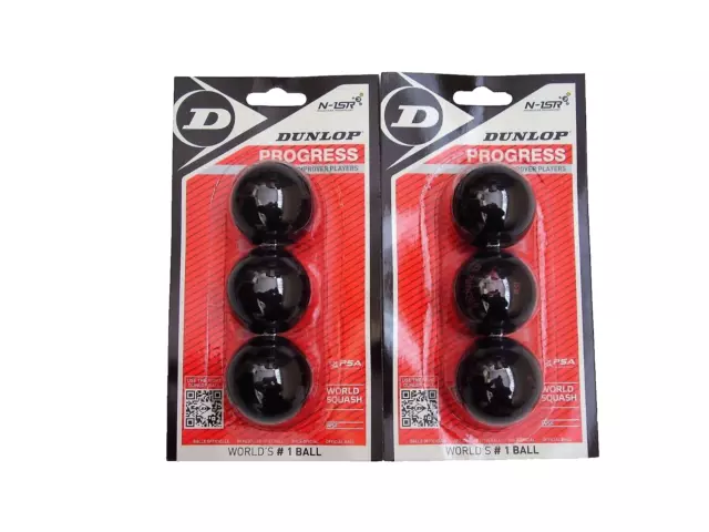 6 Dunlop Red Dot Progress Improver Level Squash Balls Wsf Ap