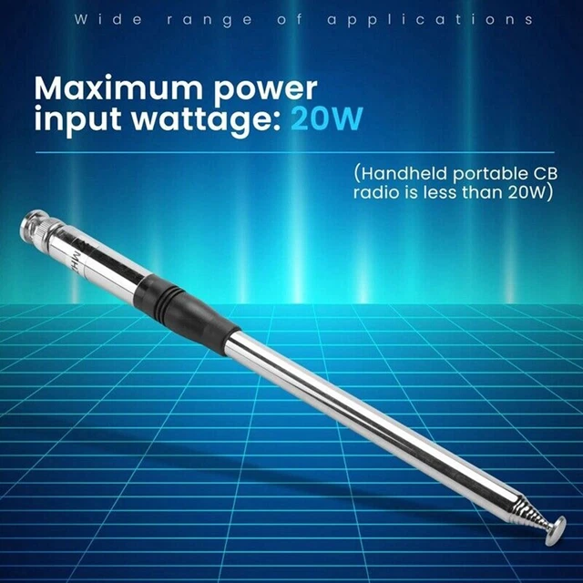 CB Funk Antenne Teleskop 27MHz - BNC Anschluss Für Handfunkgeräte 22-129cm