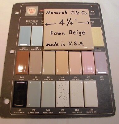 New Stock made USA 1 pc Glossy Ceramic Tile  *Fawn Beige*  4-1/4" by Regal Co 