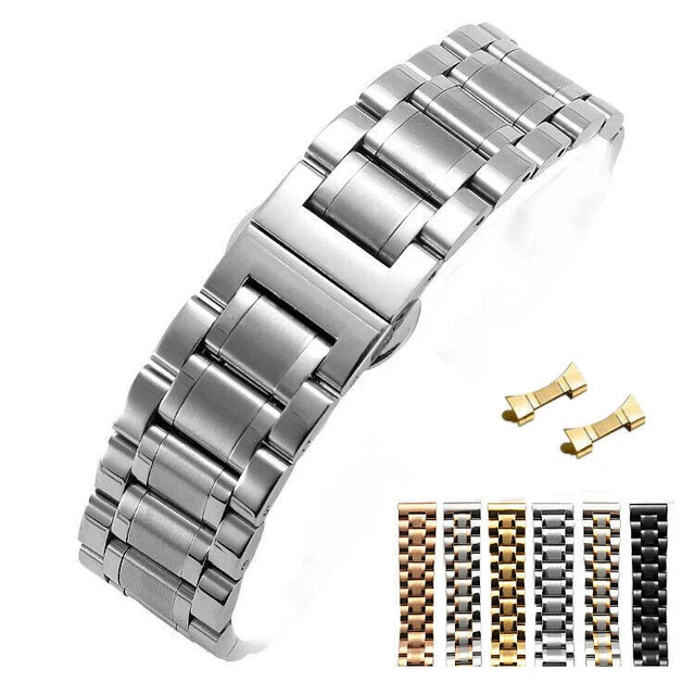 Cinturino Orologio Acciaio Inox Con Estremità Curva - Bracciale Metallico 12-24mm