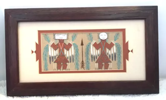 Navajo Sandpainting by Geri Largo of Shiprock,New Mexico Signed