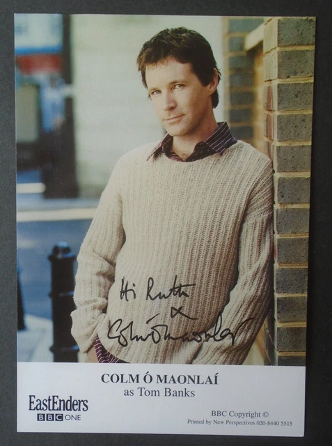Eastenders signed photo - Colm O Maonlai as Tom Banks - BBC castcard vgc
