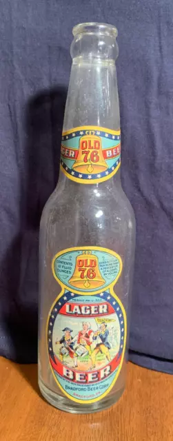 L@@K! OLD 76 Lager BEER paper label bottle BRADFORD Pennsylvania Brewing Co NICE