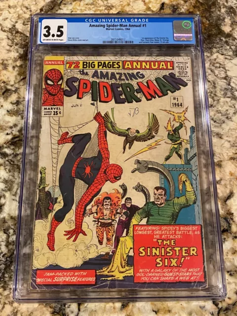 Amazing Spider-Man Annual #1 Cgc 3.5 Ow/Wh Pages 1St Sinister Six Mcu Marvel App
