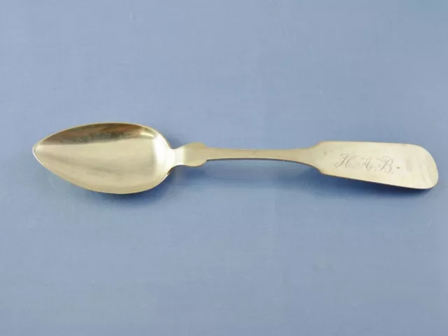 Plain Teaspoon  By I Hall Concord Nh 1815-1871 "Hab"