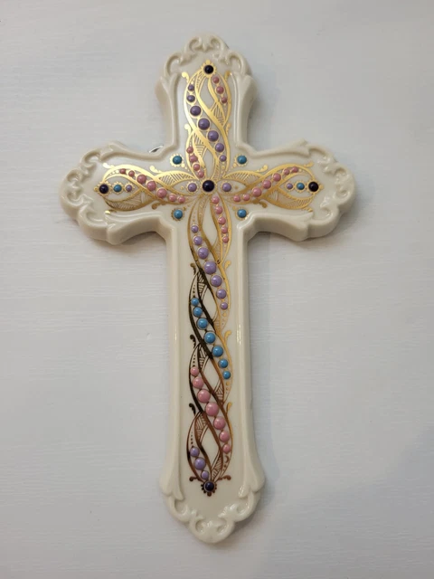 Vintage Lenox China Treasures Wall Hanging Cross 6.5" U.S.A.