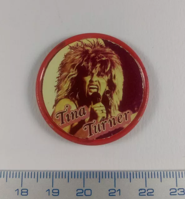 Pin Badge Underground USSR TINA TURNER Vintage Russia Photo Button.VERY RARE !!!