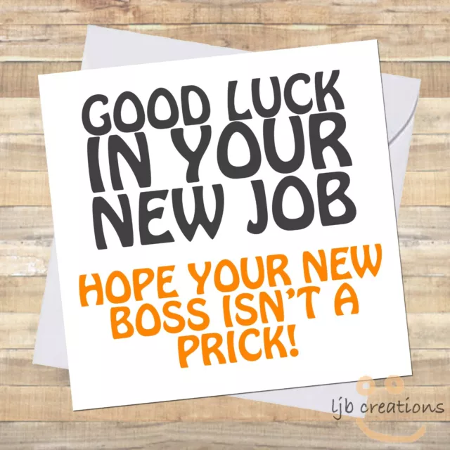 RUDE GOOD LUCK Card New Job Congratulations Funny Offensive Leaving ...