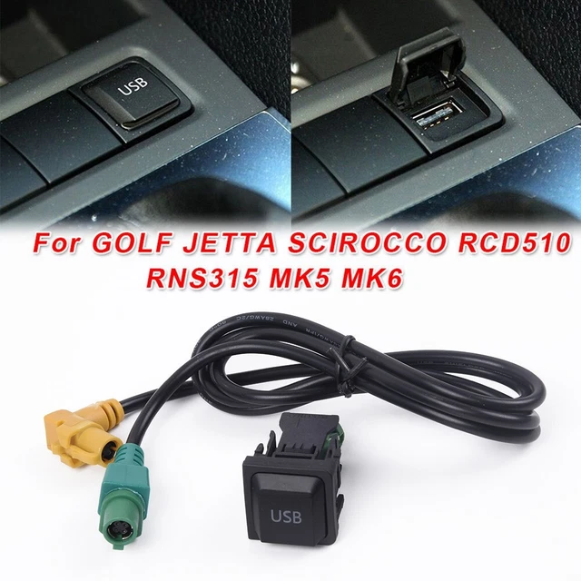 2 pièces kit de prise commutateur harnais de câble USB pour Golf SCIROCCO RCD5