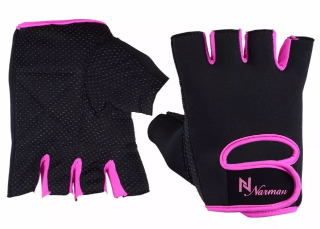 Ladies Weight Lifting Gloves Neoprene Training Gym Workout Fitness Black/Pink