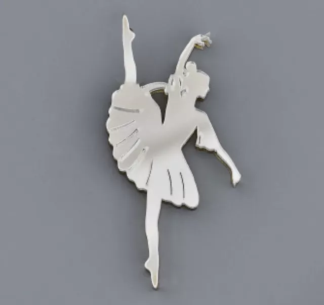 12X BALLERINA in plexiglass ARGENTO 7 cm DECORAZIONE BOMBONIERA 0XP7