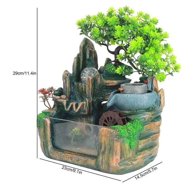 Fontaine De Table Petite Rocaille Roue à Eau Conteneur à Poissons Intérieur