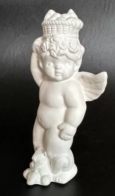 Vintage VIGOP Fine Porcelain White Matte  Cherub Baby Angel  Figurine