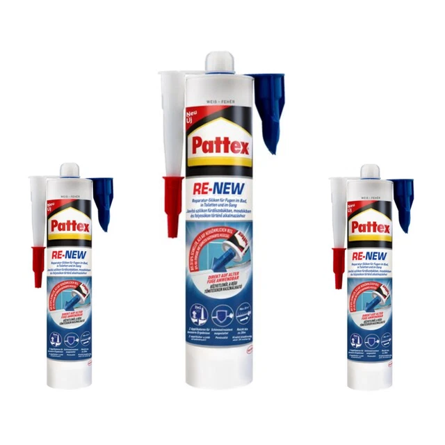 Silicone Pattex silicone sanitario bianco doccia bagno cucina antimuffa 3x 280 ml