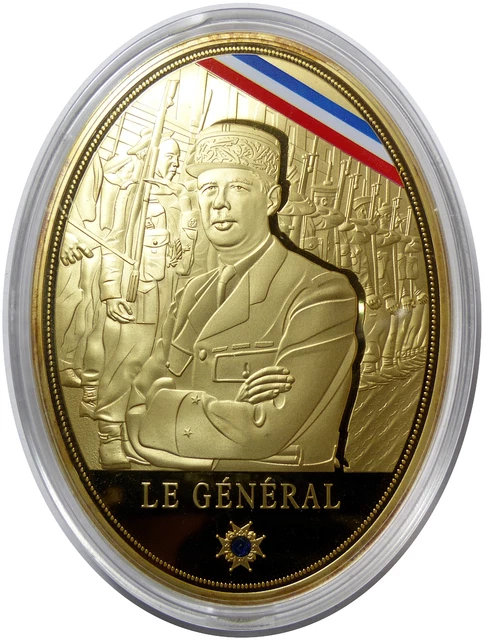 MEDAILLE BRONZE CHARLES DE GAULLE par Rivaud 1945 ARC DE TRIOMPHE 1940