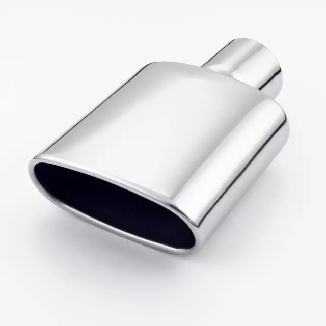 2.5" (64MM) In Exhaust Tip Oval Rolled Out Slant Cut 236MM Long Polished T304