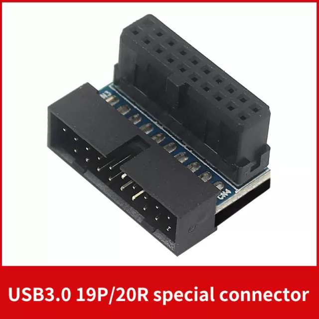 USB 3.0 19PIN20PIN--Adapter 19--Pin 20--Pin--Stecker Sockel 90 Grad  Le