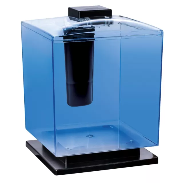 Plastic Cube Aquarium Fish Tank Starter Kit 1.5 Gallon LED Light filter Air Pump