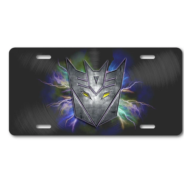 Transformers Decepticon Logo Aluminum License Plate - 6x12 Inch Car Vanity Tag