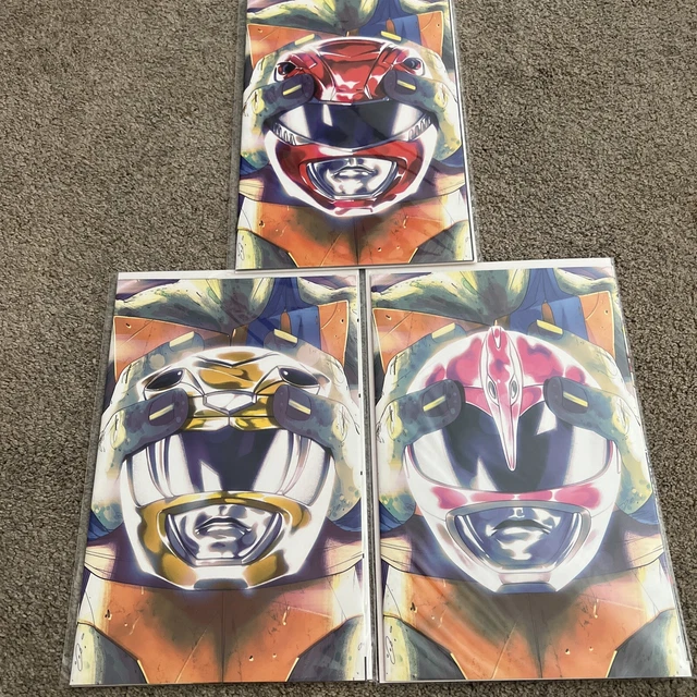 Power Rangers Teenage Mutant Ninja Turtles #1 Set Of 3 Ranger Helmet Variant Set