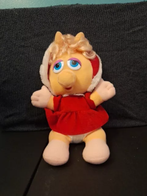 Vintage Miss Piggy 10" Christmas Plush Doll 1987 Muppet Baby - Jim Henson