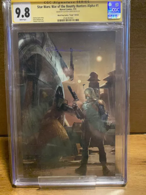Star Wars War Of The Bounty Hunters Alpha 1 Clayton Crain Virgin CGC 9.8 Signed