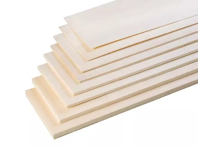 Balsa Wood Sheet grade A 457mm Long x 75mm Wide Select Thickness Pk of 2, 4 or 6