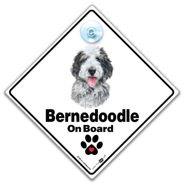 Letrero de Bernedoodle a bordo, letrero de perro a bordo, letrero de automóvil para perros,