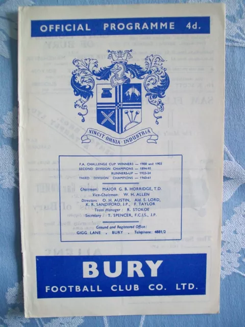 Bury V Rotherham United From 1965