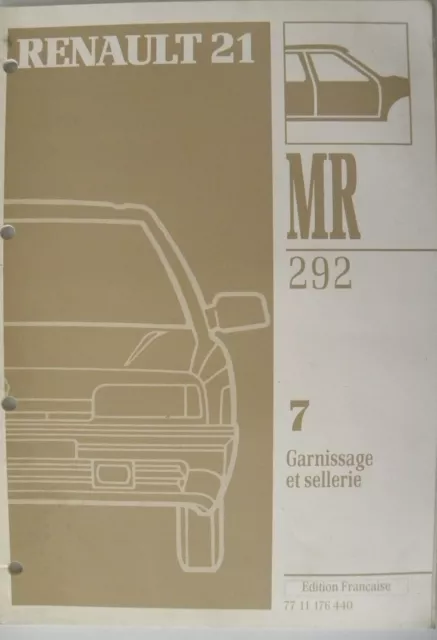 Manuel d'atelier Renault 21 Garnissage et sellerie  du M.R 292 partie 7