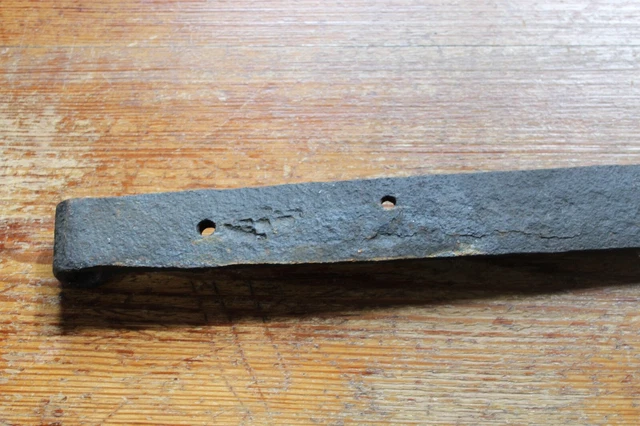 Antique Straight Hand Forged 25.5" Barn Door hinge, Strap Gate Black Cast Iron 9