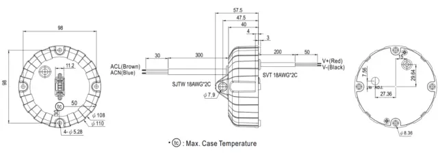 Bloc d'alimentation LED MeanWell HBG-60-1400 60 W 1400 mA courant constant 3