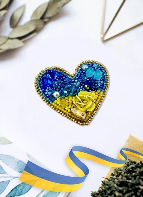 Hágalo usted mismo Kit de fabricación de joyas Broche alfiler ""Mi corazón"" Broches hechos a mano Cuentas Vintage