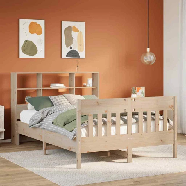 BED FRAME WITHOUT Mattress 150x200 cm King Size Solid Wood Pine £463.38