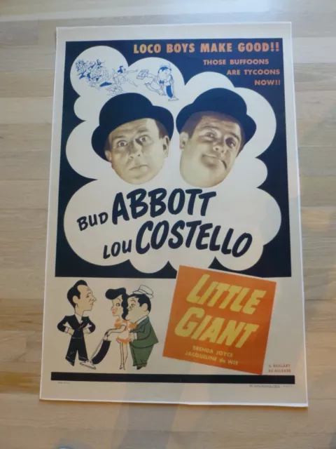 LITTLE GIANT 1 Sheet Poster on Linen Bud Abbott & Lou Costello Best Comedy Team