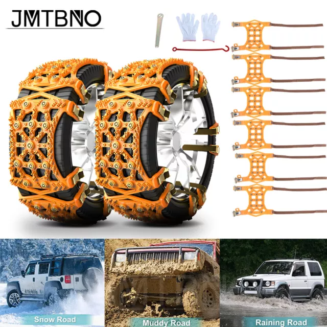 6pc Wheel Tire Snow Chains Car Truck SUV Anti-skid Emergency Winter Universal