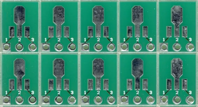 10 PCS. - Adaptateur PCB SOT89-3 1.50mm à SIP3. [FR]