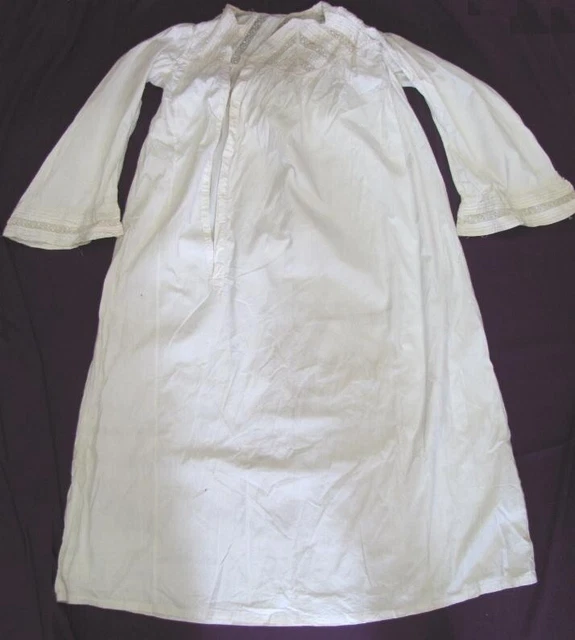 Antique 19C. Ladies Womens Cotton & Lace Shirt Blouse