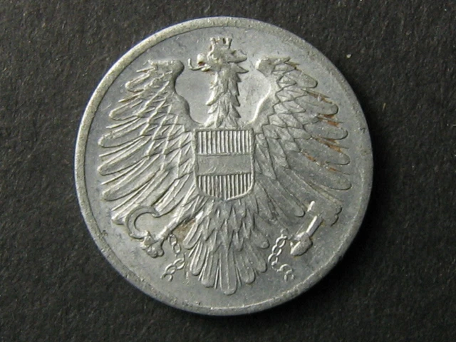 Austria 1957 - 2 Groschen Coin - KM#2876 - Imperial Eagle with Austrian Shield 2