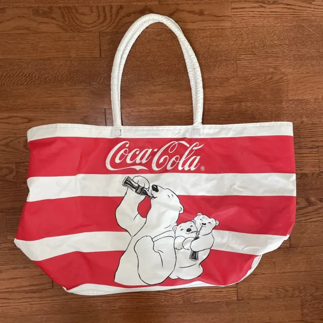 90s Coca Cola Bears Plastic Tote Beach Bag