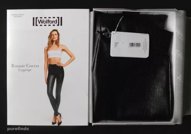 Leggings Neri Wolford Bonnie Cocco In Finta Pelle Taglia 36 Uk 8 Nuovi Con Etichette 2