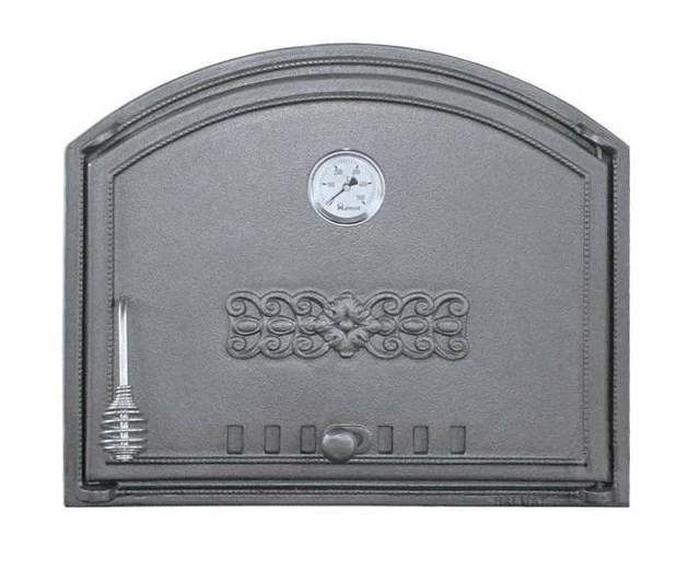 Cast Iron pizza oven door with thermometer | bread oven doors | 485x410mm