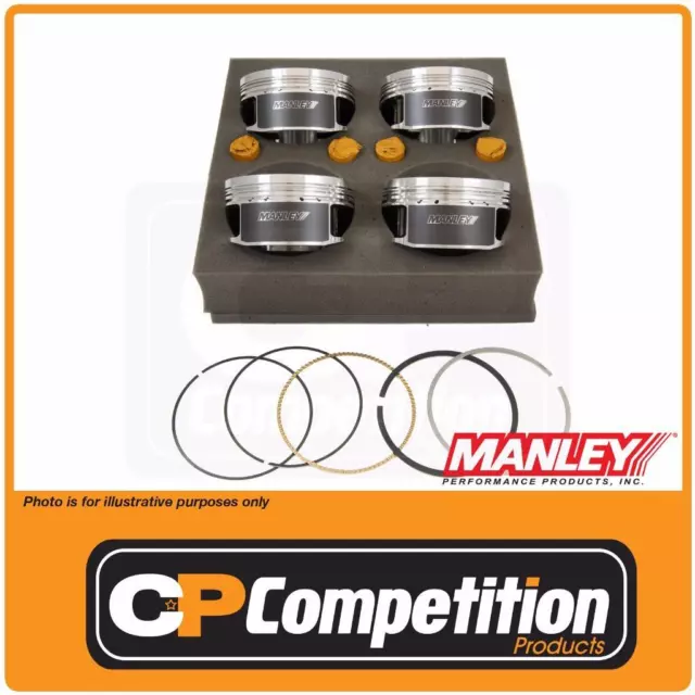 Manley Forged Piston & Ring Set MITS. 4B11T 86mm Bore 94mm Stroke -11cc E-D