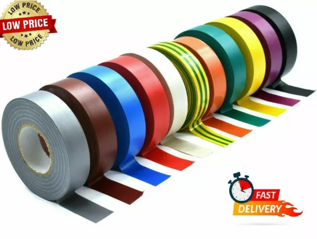 19mm x 20m ELECTRICAL PVC WIRING INSULATION / INSULATING TAPE FLAME RETARDANT